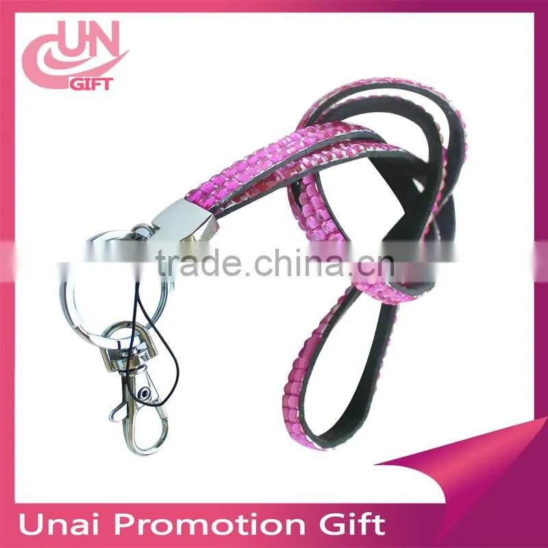 Wholesale Rhinestone Bling Crystal Lanyard With Vertical ID Badge Holder