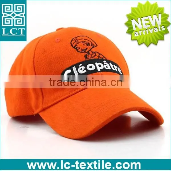 LCTN1890 patch embroidery orange 5 panel baby hat snapback cap