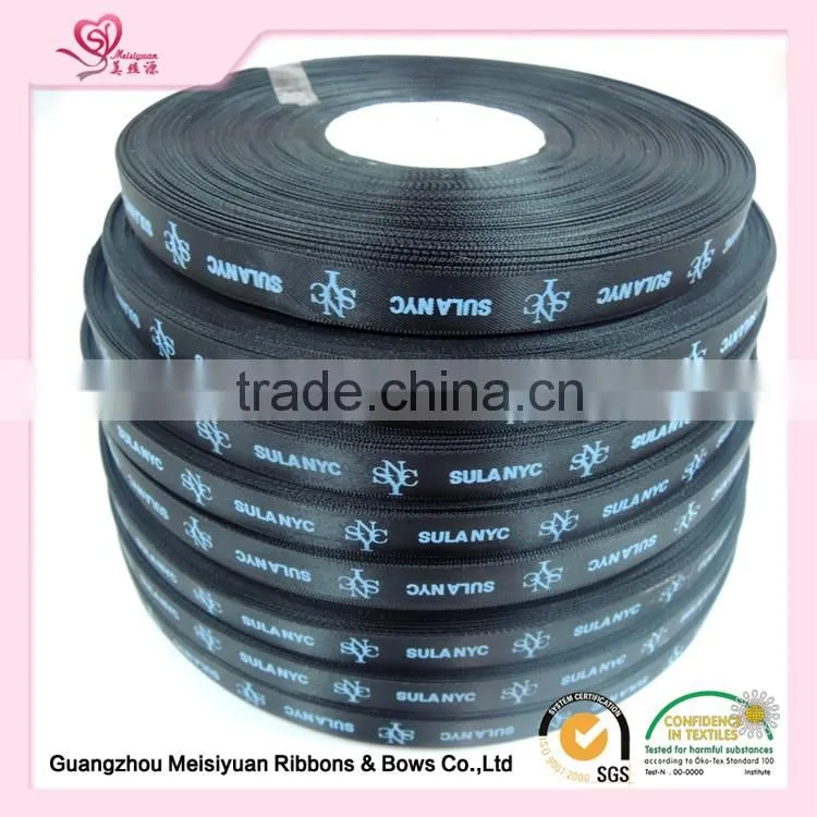 Golden Satin Ribbon Patterned and Words Printing Ribbon