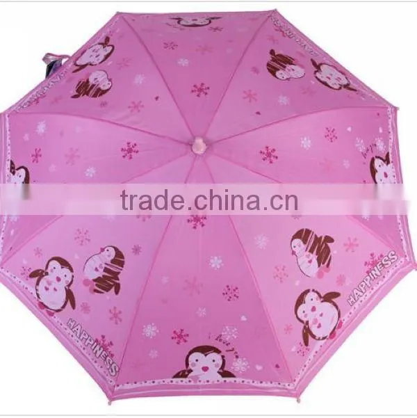Automatic Whistle Cartoon Penguin Print Children Umbrella