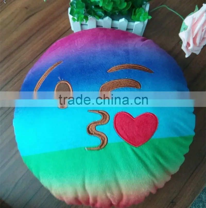 New Emoji whatsapp Tie Dye Plush Pillows rainbow pillow colorful QQ expression pillow