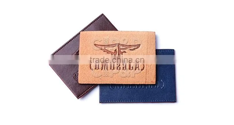 Different color real leather ebossed patch for jeans