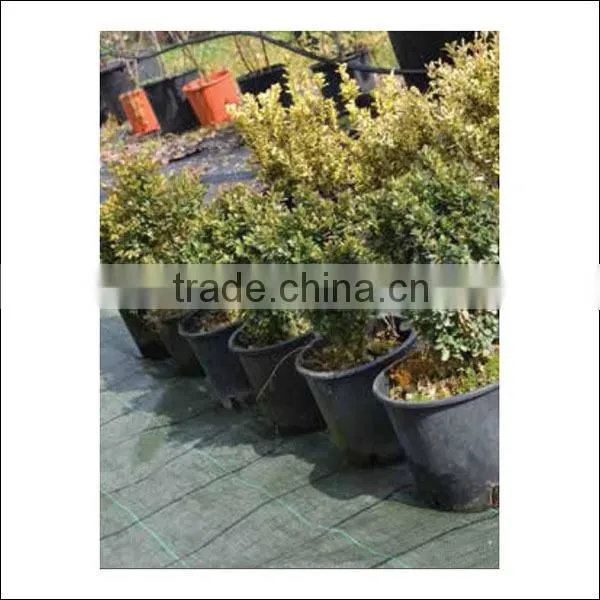 Black spunbonded weed mat for weed control