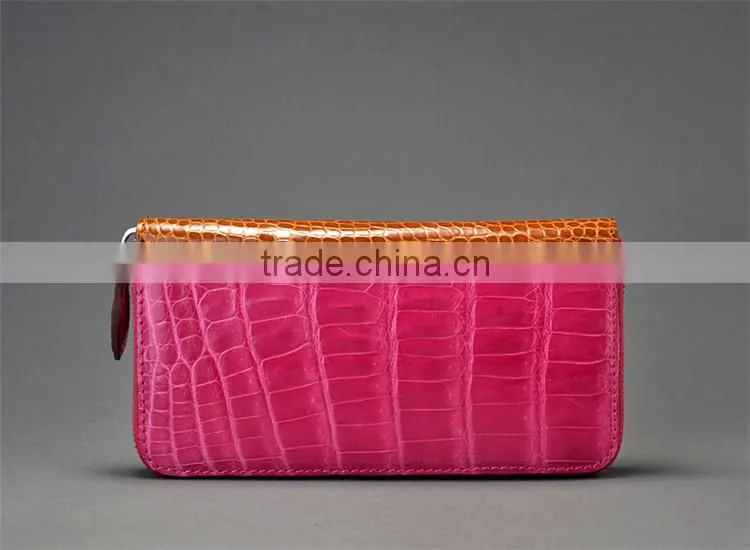 Fashion long design crocodile skin lady zipper wallet genuine leather wallet women