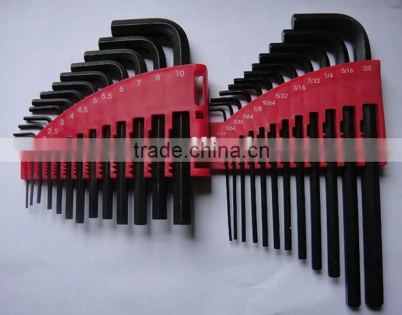 25PCS Black Finishing Metric and SAE Hex Key Wrench Set