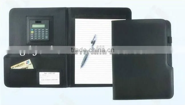 Hot selling custom leather folder/PU portfolio/file folder with LOGO