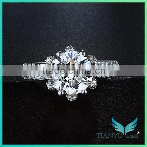 Fashion Rings 925 Sterling Sliver Moissanite Diamond Wedding Rings for Women
