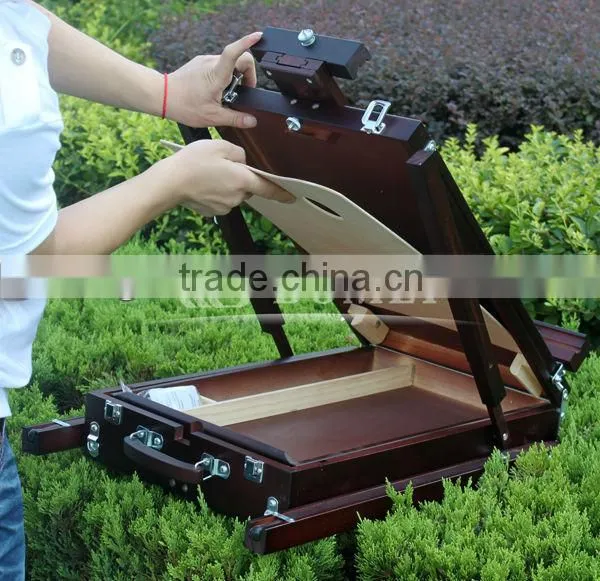 in stock portable three-legged wooden sketch box easel French easel box