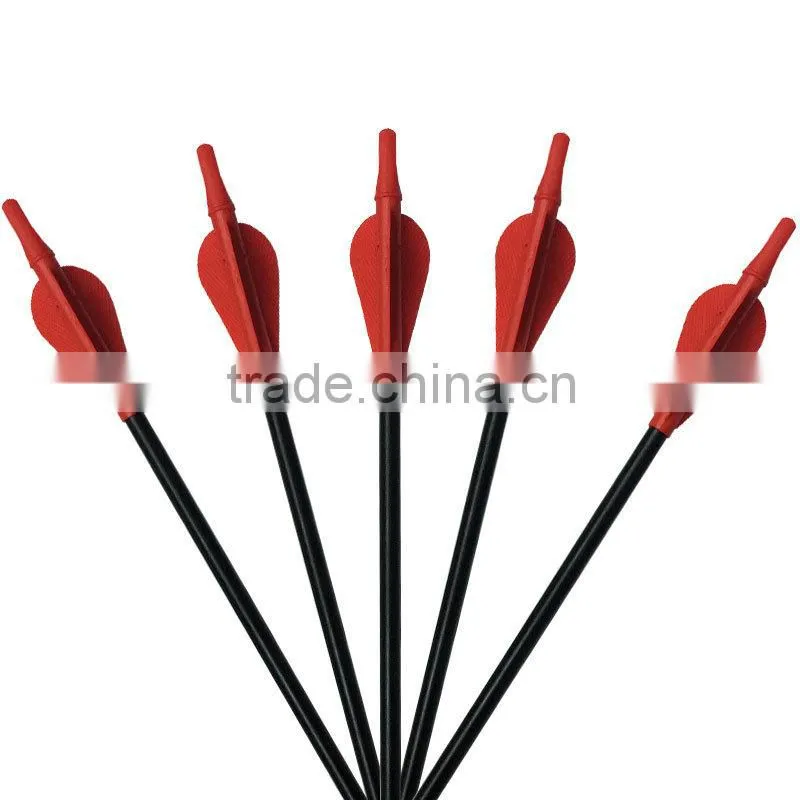 The cheapest fiberglass arrow steel tip and screw point red vanes nock arrow