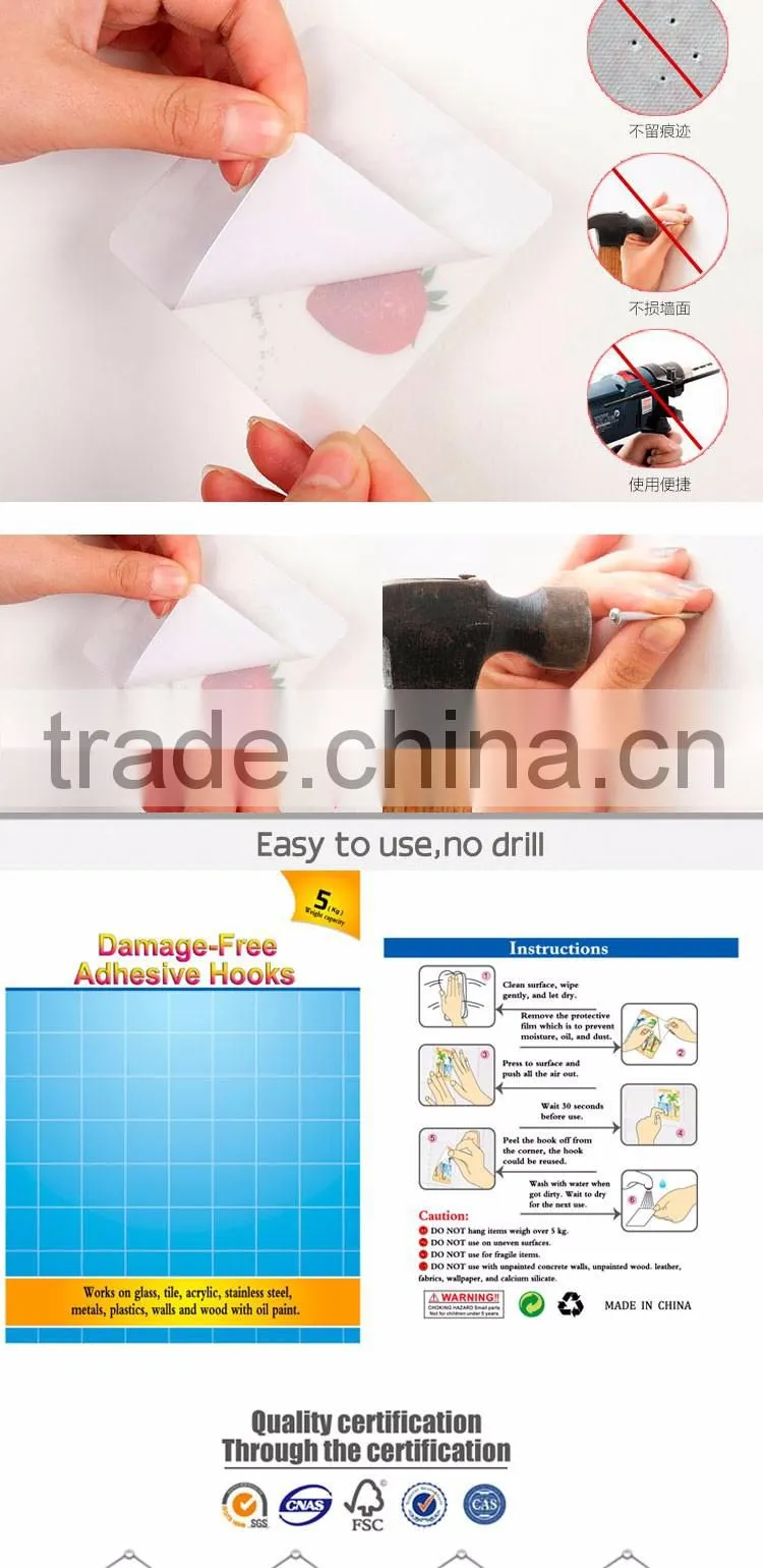 Movable hook no nails bathroom hanger/kitchen towel hook whole sale