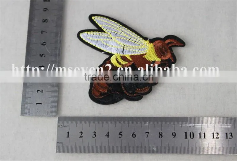 fancy design brown color insect sew on embroidery patch for clothes