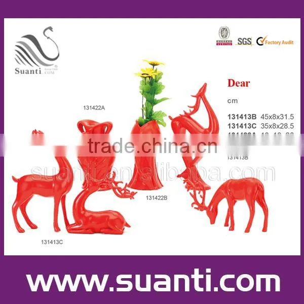 Elegant home decor resin wedding products vase and deer statue