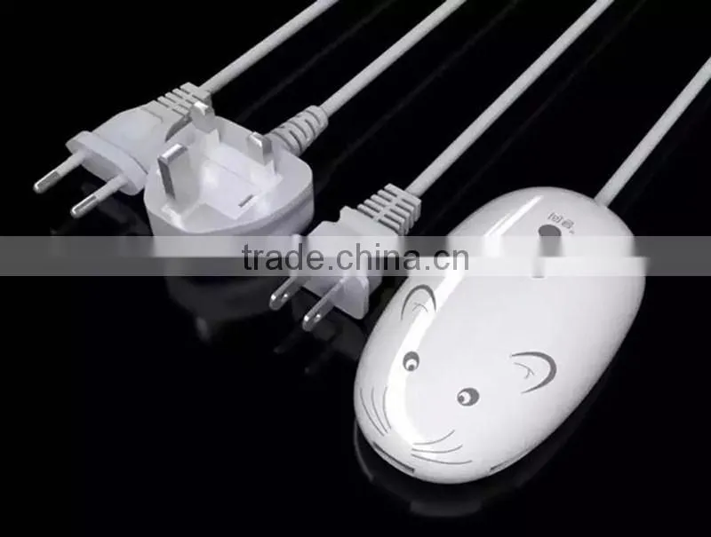 High quality mouse shape 3 ports usb charger socket with UK,US ,AU standard plugs