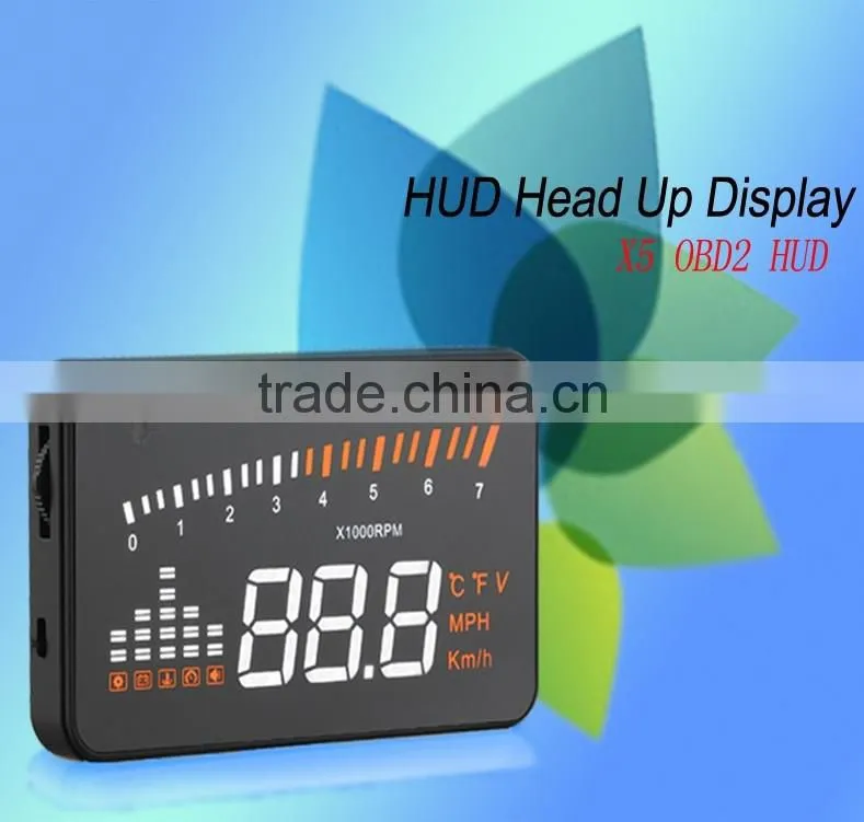 X5 3 inch car OBD2 HUD display vehicle mounted alarm