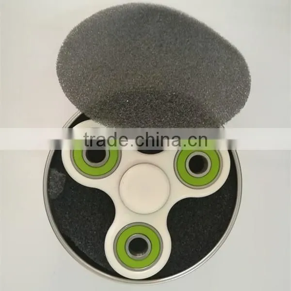 ABS White Plastic holder ball bearing full Zro2 ceramic bearing 608 green seal hand Spinner Fidget toy