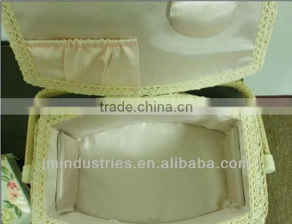 Oval Shape Sewing Kits Box with Handle&Tray Inside