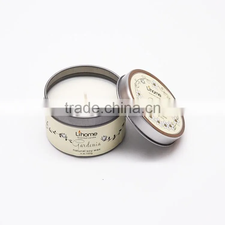 100% natural soy wax candle in metal jar , scented candle,natural essence candle