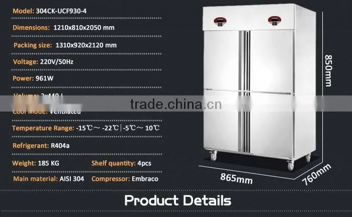 4 Doors Dual Temperature Gas Refrigerator For Sale/Narrow Refrigerator/Outdoor Refrigerator