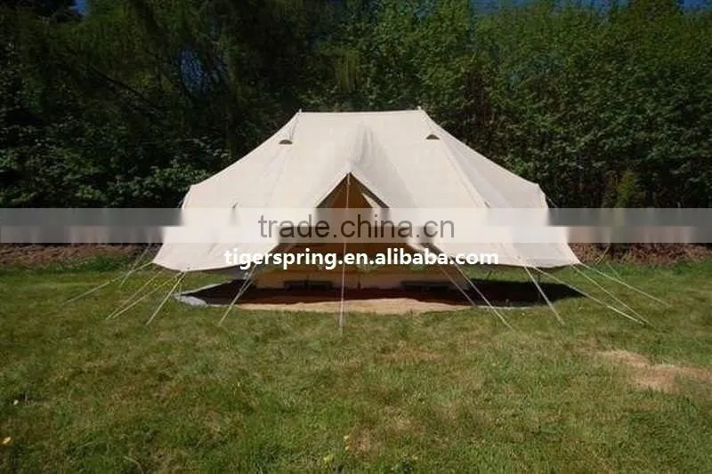Beige Color Customized Tulip Bell Tents Camping Cotton Canvas Bell Tent
