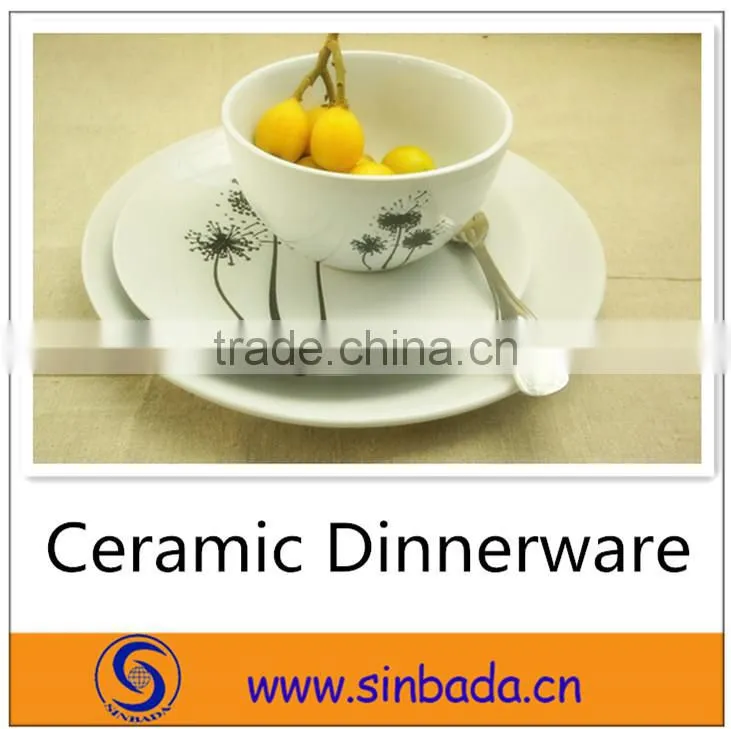 white ceramic dinner set with simple print