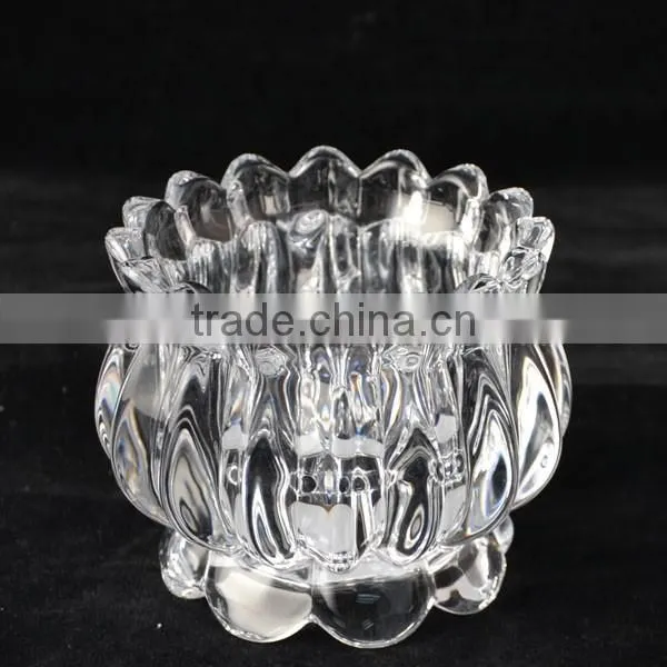 Glass Material and Candlestick Holder Type tealight candle holder flower shaped
