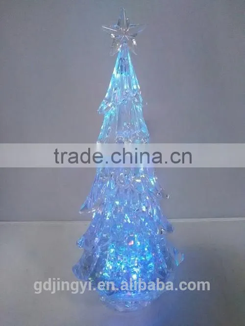 14.8inch New acrylic product transparent LED Lighted christmas tree for christmas decoration