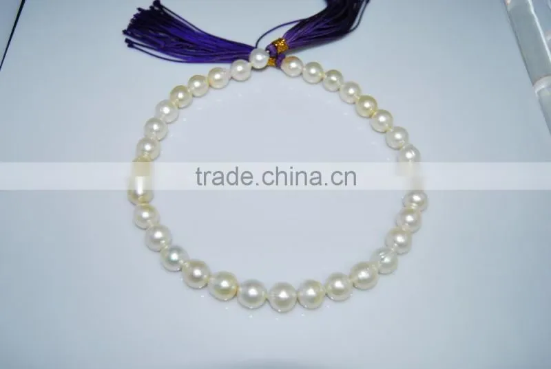 factory direct 9-9.5mm AA white round south sea pearl strands