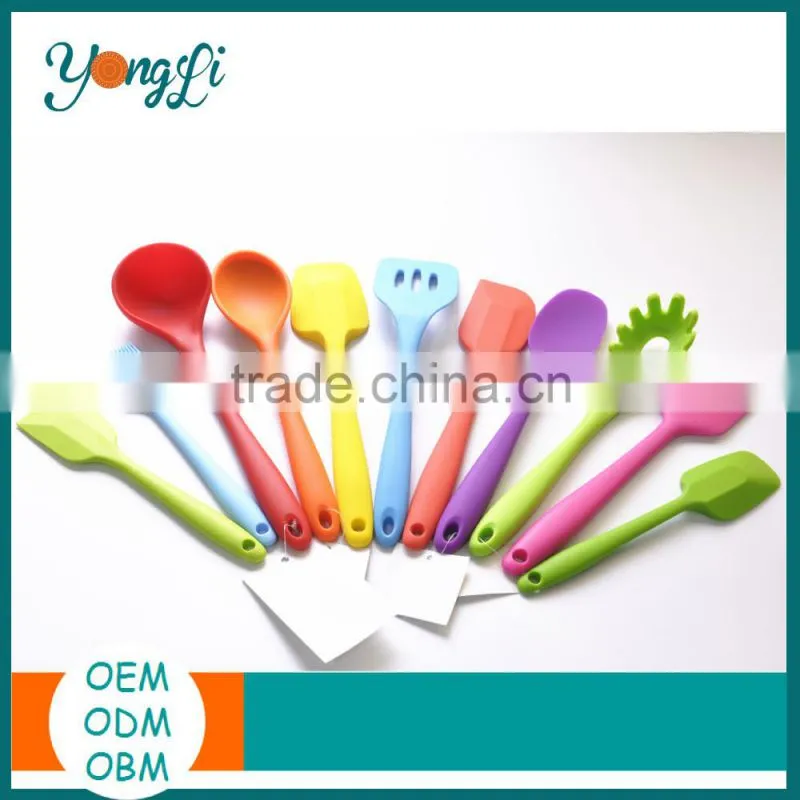 Chinese Eco-friendly Set of 6 piece Different Types Food Silicone Kitchen Utensils Tools
