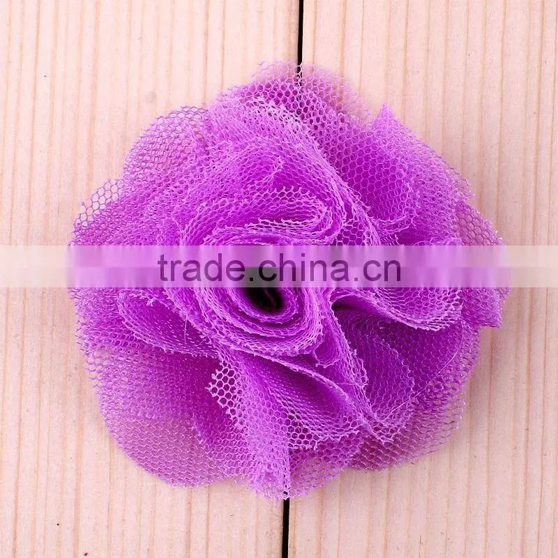 handmade mesh flower clip for kids hair accessories