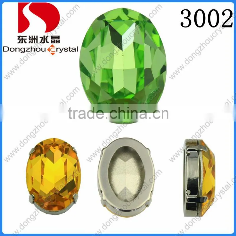 Light colorado topaz color oval wedding dress crystal stones with claw setting