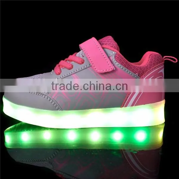 New Fashion 7 Colors Flashing light up Kids shoes with Led