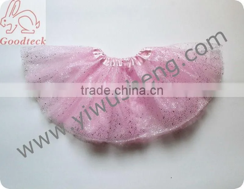 White flower in black tutu tulle, 100% polyester tutu tulle, Garment fabric