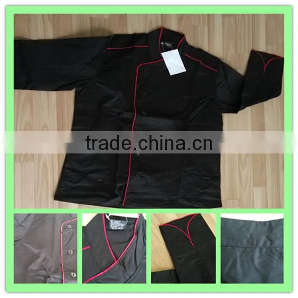 TC Plastic Buttons Knots Black Chef Coat