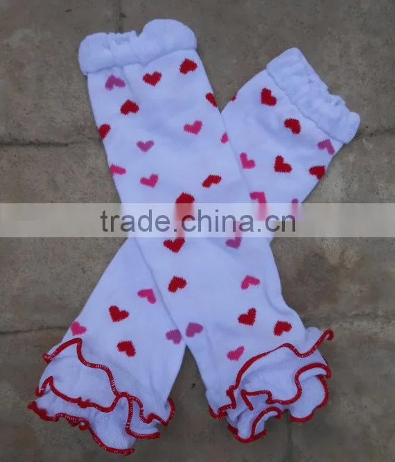 Factory wholesale baby products red knit baby leg warmers with bow easter baby products