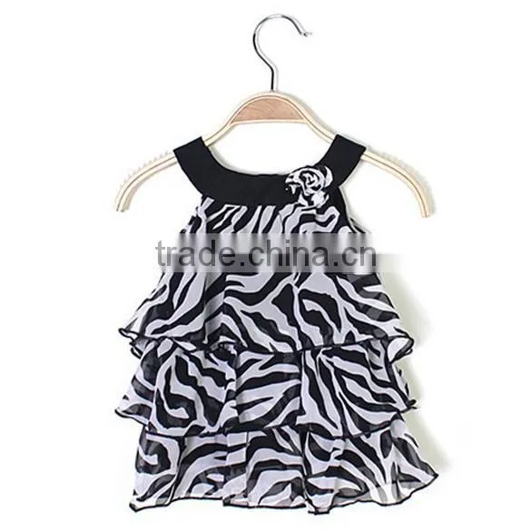 Baby Girl Summer chiffon Leopard/Zebra Sleeveless party Birthday Gift Dress SV002245