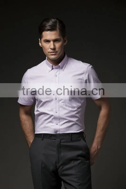 2015 mens short shirt with buttondown collar