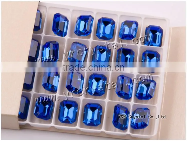 wholesales shiny sapphire glass stone ,crystal stone stone for apparel