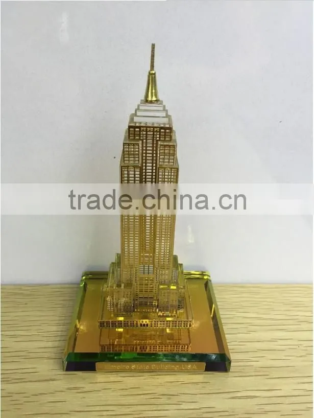 Hot Sale !!Wholesale Crystal Empire States Building Model For Wedding gift Souvenir JC-01