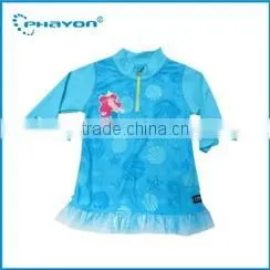 < OEM Service>Kids conservative one-piece rash guard surfing with short sleeves