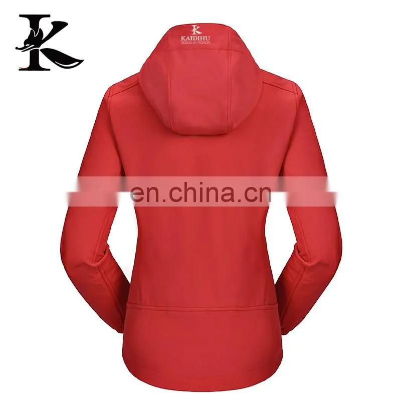 Woman jacket softshell hiking red jacket