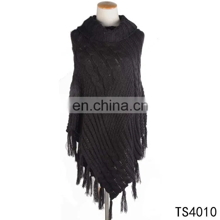TOROS girl new design black long fringe sexy knitted winter sweater dress