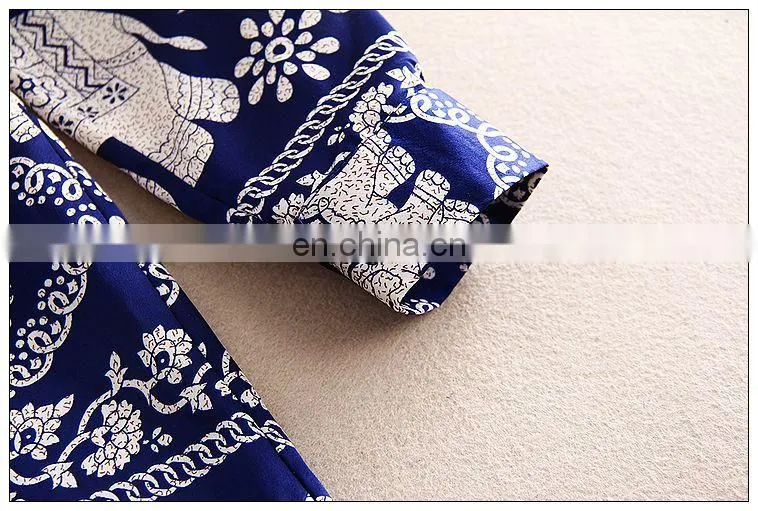 High quality ladies front short and back long tunic dress, print taffeta petite dress