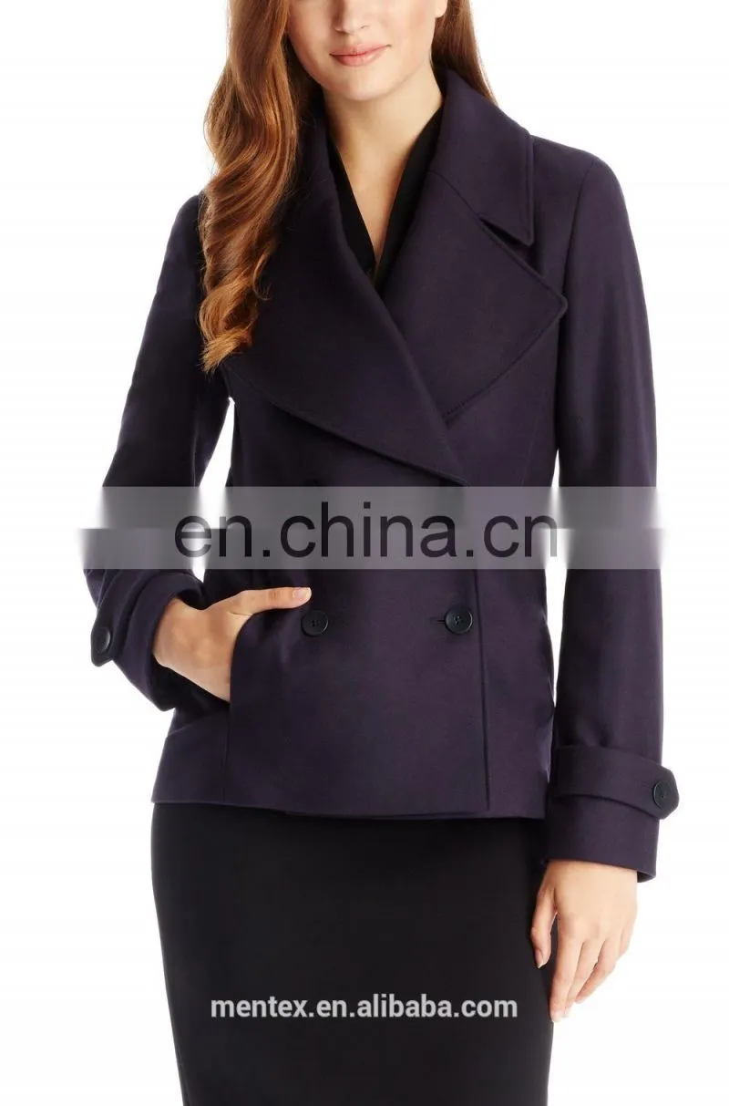 Virgin Wool Blend Peacoat