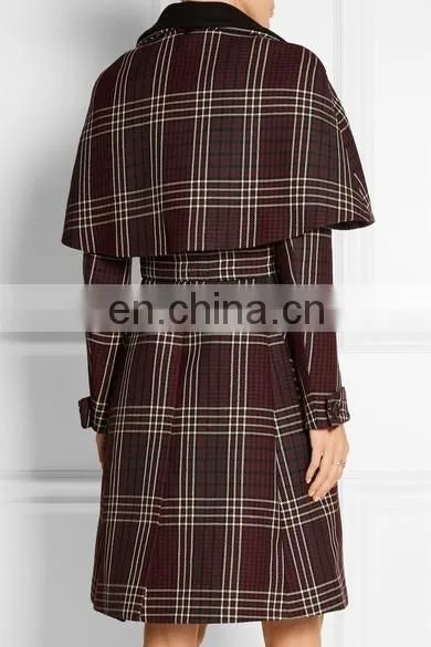new fashion grid women coat ,fashion design long lady coat