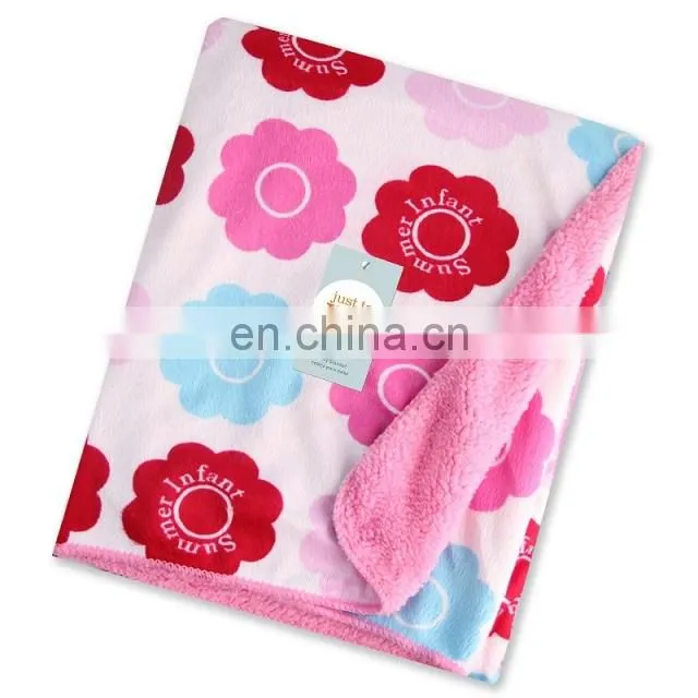 2017 Promotional Double-sided Soft Fluffy Fleece Blanket For Baby