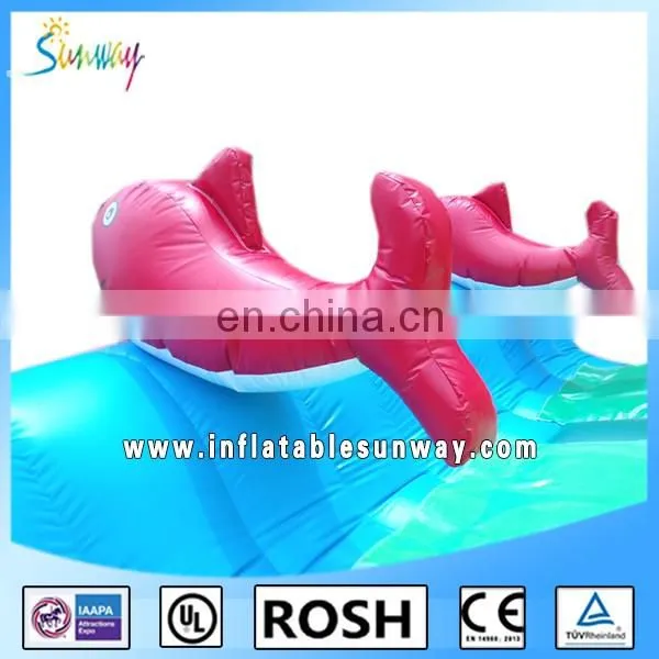 SUNWAY best price used water park rainbow racing slide giant water slide for sale