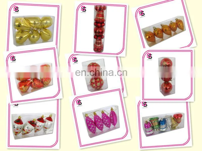 Plastic Christmas ball ,Christmas tree ball,Christmas hang-painted ball water-drop ball6/S