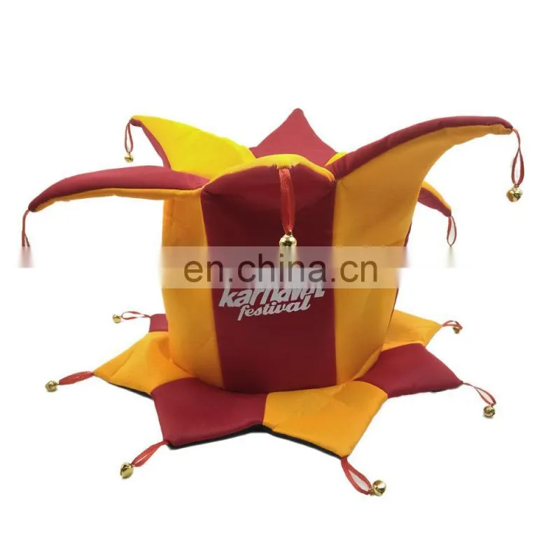 MCH-1011 Party Carnival wholesale custom logo foam hats funny adult jester clown Hats with horns for adults