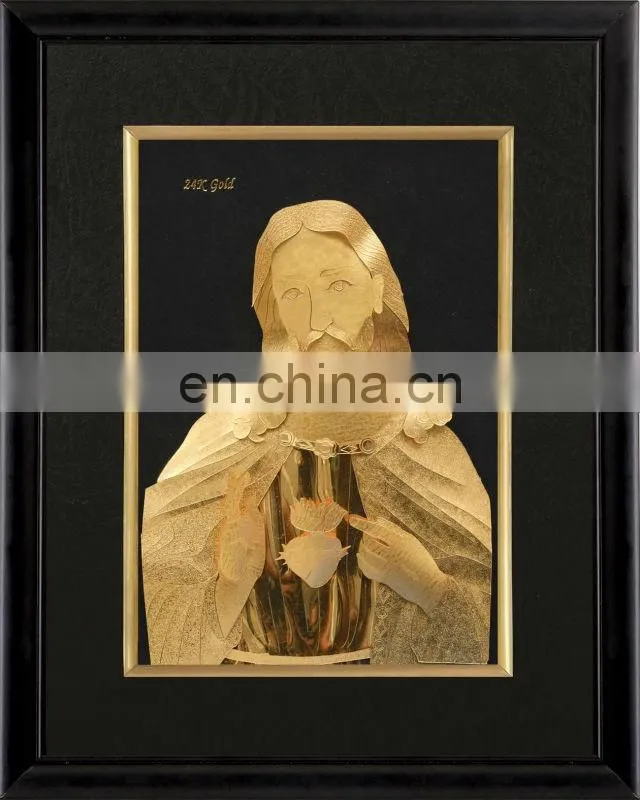 Fineness Angel Cherub Framed Picture of Painting in gold leaf plated nice home decoration
