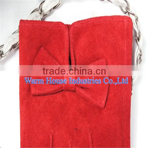 2015 suede short leather glove made in China